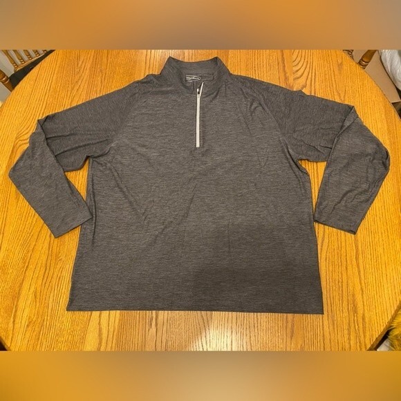 Pebble Beach Hesthered Grey Long Sleeve Performance Pull Over - Picture 3 of 16